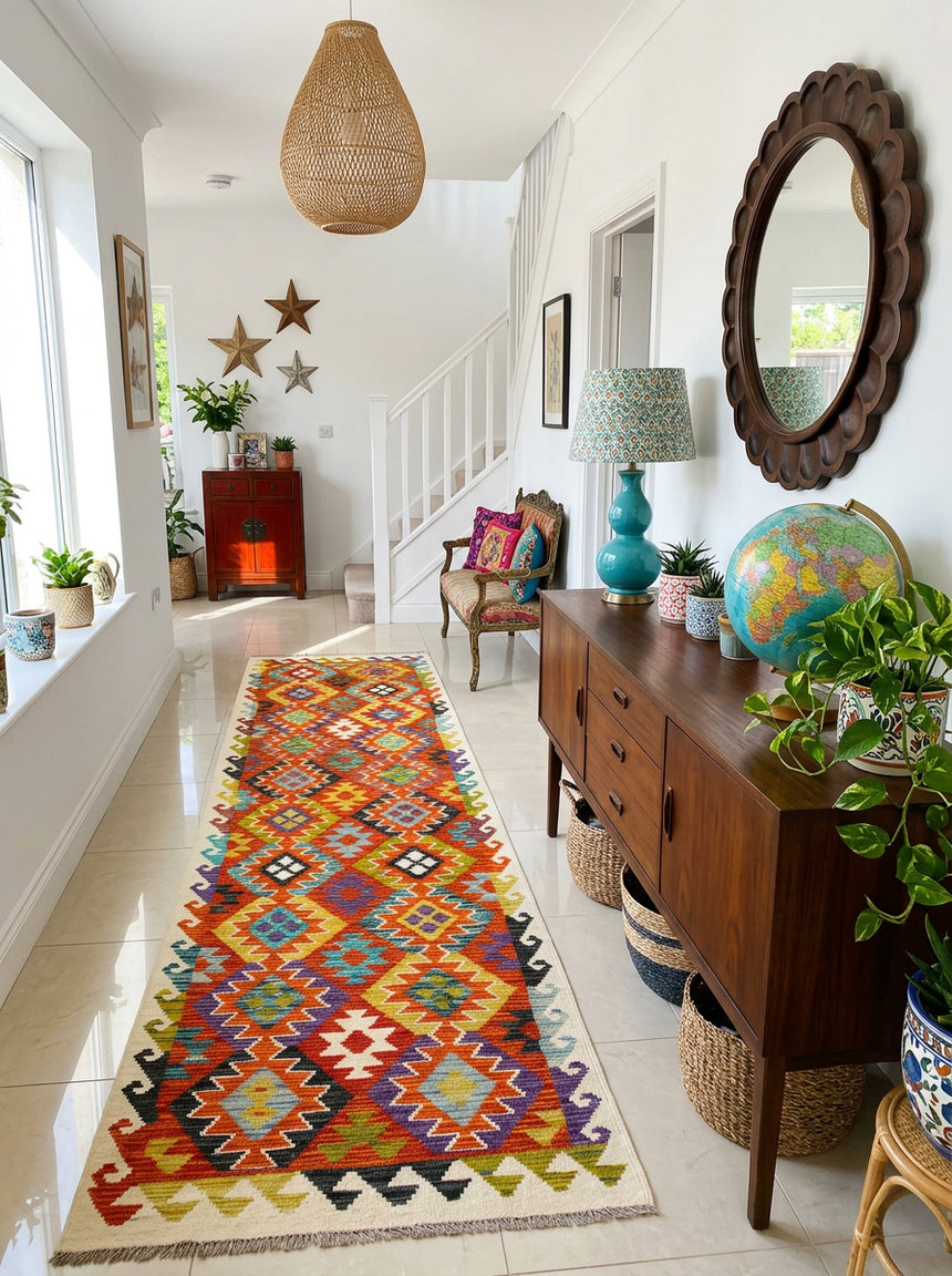Kilim Afgano | 292 x 74 cm