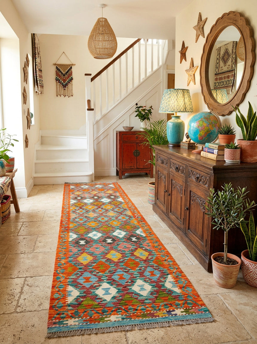 Kilim Afgano | 299 x 76 cm