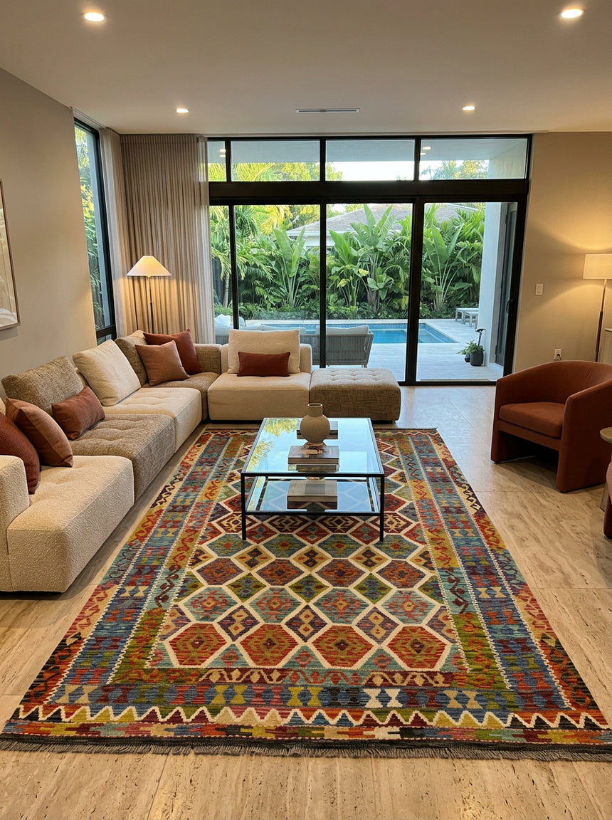 Kilim Afgano | 257 x 212 cm