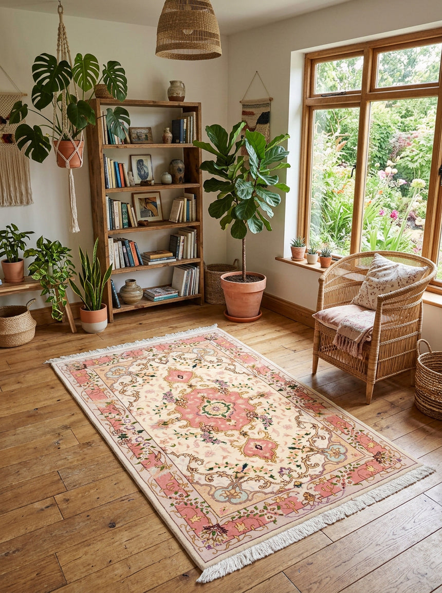 Alfombra Persa Tabriz 50Raj | 131 x 74 cm
