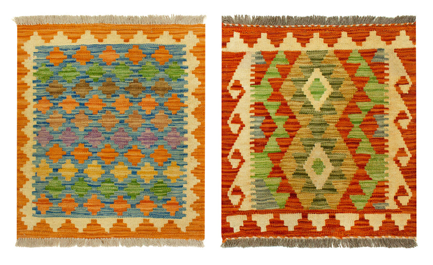Alfombra Kilim 60 x 50 cm (aprox.) - 2 Unidades