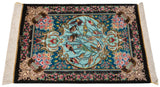 Alfombra persa de seda pura Qom | 88 x 61 cm