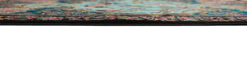 Alfombra persa de seda pura Qom | 88 x 61 cm