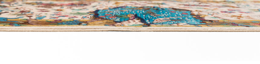 Alfombra persa de seda pura Qom | 90 x 60 cm