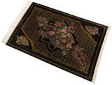 Alfombra persa de seda pura Qom | 118 x 79 cm
