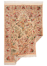 Alfombra persa de seda pura Qom | 201 x 136 cm