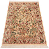 Alfombra persa de seda pura Qom | 201 x 136 cm