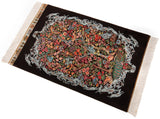 Alfombra persa de seda pura Qom | 92 x 61 cm