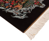 Alfombra persa de seda pura Qom | 92 x 61 cm