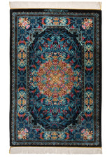 Alfombra persa de seda pura Qom | 150 x 103 cm