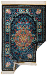 Alfombra persa de seda pura Qom | 150 x 103 cm