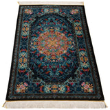 Alfombra persa de seda pura Qom | 150 x 103 cm