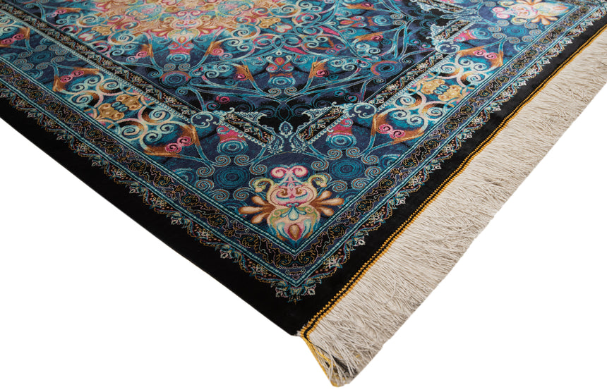 Alfombra persa de seda pura Qom | 150 x 103 cm