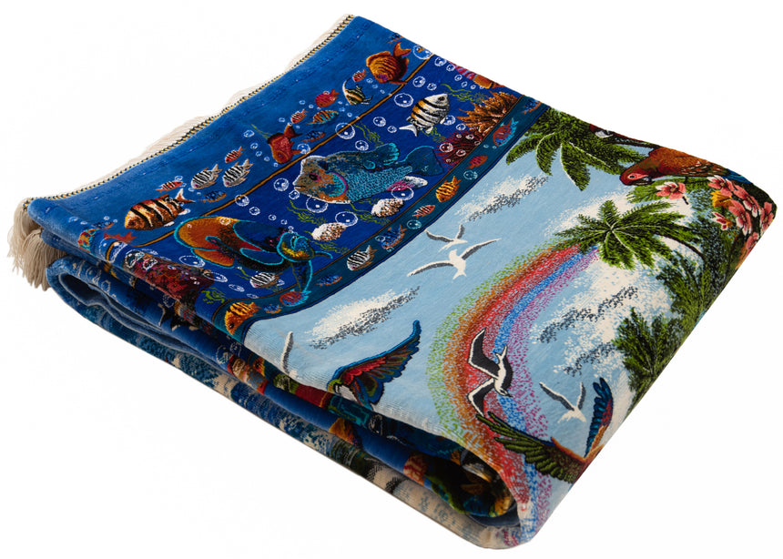 Alfombra persa de seda pura Qom | 213 x 145 cm