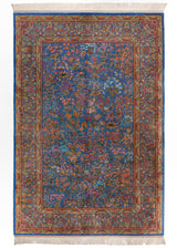 Alfombra persa de seda pura Qom | 214 x 145 cm