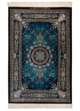 Alfombra persa de seda pura Qom | 152 x 100 cm