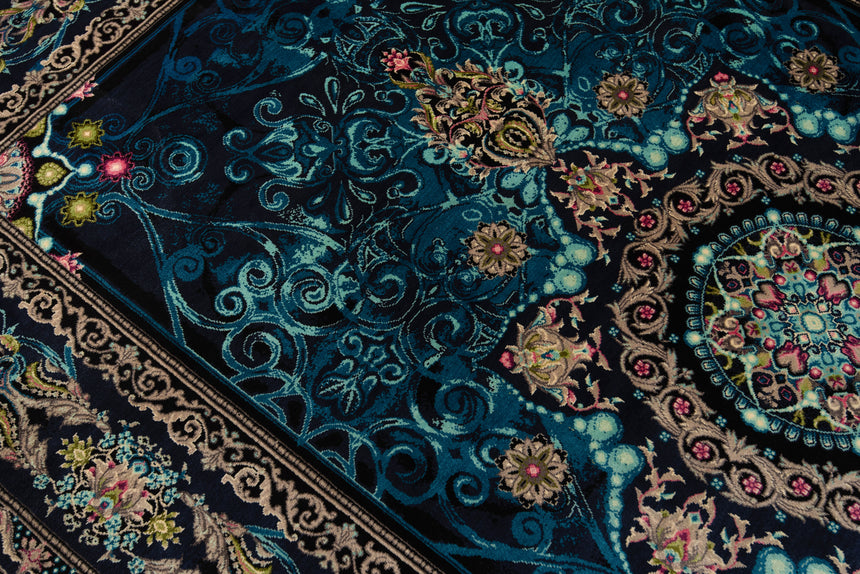 Alfombra persa de seda pura Qom | 152 x 100 cm