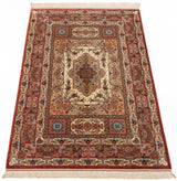 Alfombra persa de seda pura Qom | 153 x 102 cm