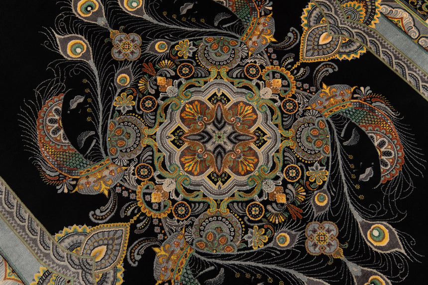 Alfombra persa de seda pura Qom | 147 x 100 cm