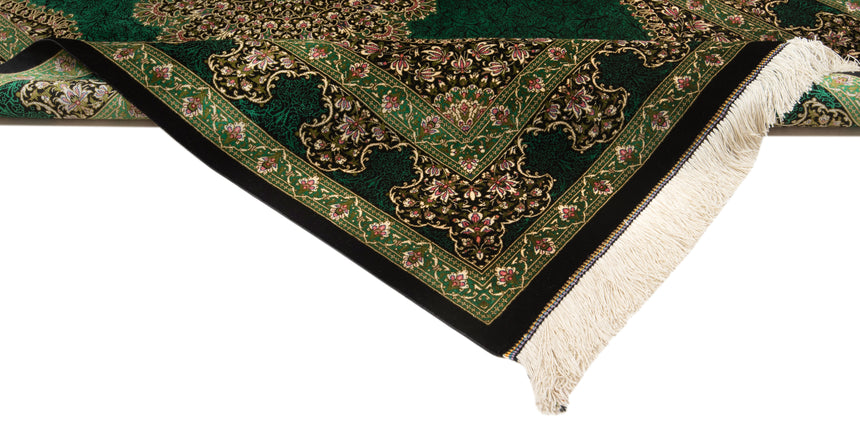 Alfombra persa de seda pura Qom | 153 x 102 cm
