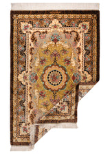 Alfombra persa de seda pura Qom | 157 x 105 cm