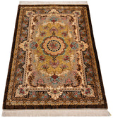 Alfombra persa de seda pura Qom | 157 x 105 cm