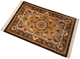 Alfombra persa de seda pura Qom | 157 x 105 cm