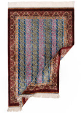 Alfombra persa de seda pura Qom | 122 x 83 cm