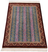 Alfombra persa de seda pura Qom | 122 x 83 cm