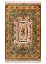 Alfombra persa de seda pura Qom | 167 x 108 cm