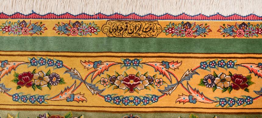 Alfombra persa de seda pura Qom | 167 x 108 cm