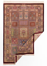 Alfombra persa de seda pura Qom | 200 x 137 cm