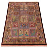 Alfombra persa de seda pura Qom | 200 x 137 cm