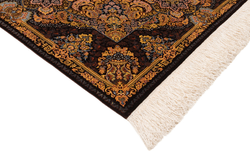 Alfombra persa de seda pura Qom | 156 x 104 cm