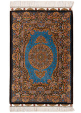 Alfombra persa de seda pura Qom | 154 x 98 cm