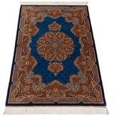 Alfombra persa de seda pura Qom | 153 x 99 cm