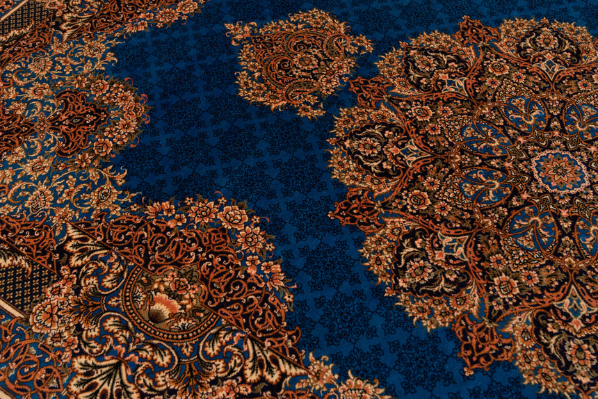 Alfombra persa de seda pura Qom | 153 x 99 cm