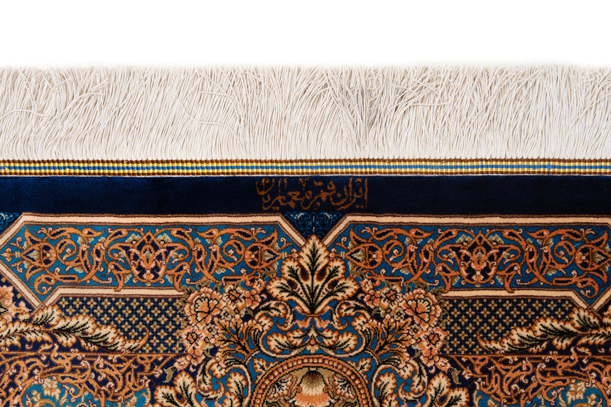 Alfombra persa de seda pura Qom | 153 x 99 cm