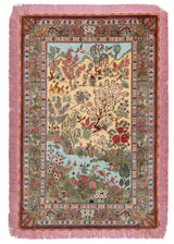 Alfombra persa de seda pura Qom | 154 x 100 cm