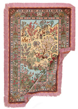 Alfombra persa de seda pura Qom | 154 x 100 cm