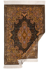 Alfombra persa de seda pura Qom | 150 x 103 cm