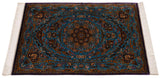 Alfombra persa de seda pura Qom | 155 x 100 cm