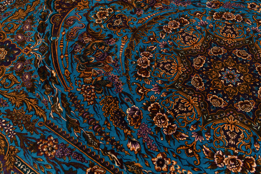 Alfombra persa de seda pura Qom | 155 x 100 cm