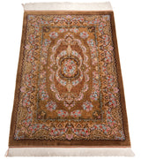 Alfombra persa de seda pura Qom | 150 x 100 cm