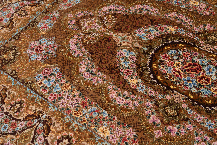 Alfombra persa de seda pura Qom | 150 x 100 cm