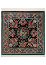 Alfombra persa de seda pura Qom | 148 x 149 cm