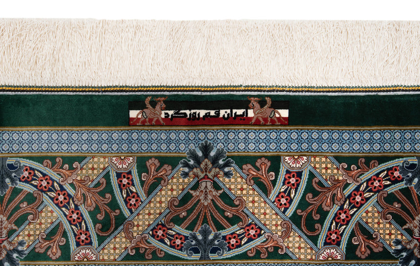 Alfombra persa de seda pura Qom | 148 x 149 cm