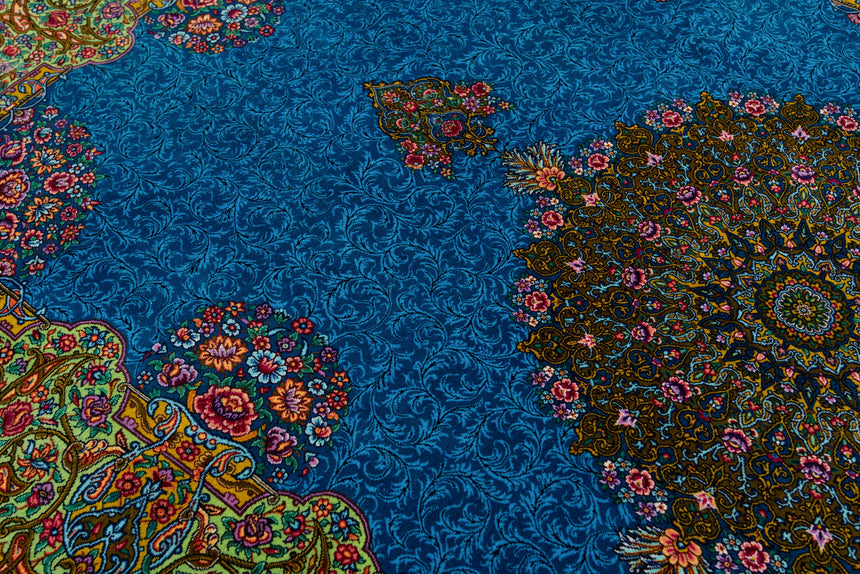 Alfombra persa de seda pura Qom | 190 x 127 cm