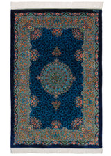 Alfombra persa de seda pura Qom | 191 x 126 cm