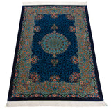 Alfombra persa de seda pura Qom | 191 x 126 cm